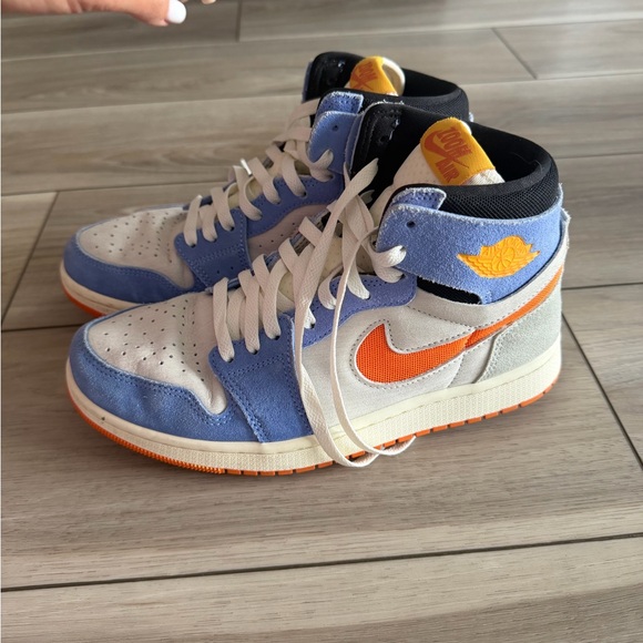 Nike High-Top Sneakers Blue Orange White - Picture 4 of 7